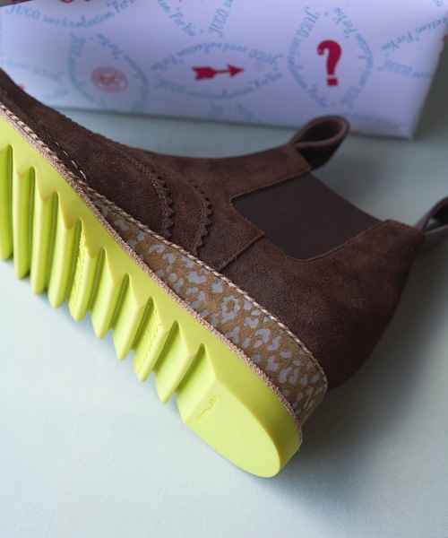 JUCO.(ジュコ)の「ブラウンポップブーツ(ブーツ・レディース・ブラウン×イエロー・23cm/23.5cm/24cm/24.5cm/25cm/25.5cm/26.5cm)」の9枚目の写真