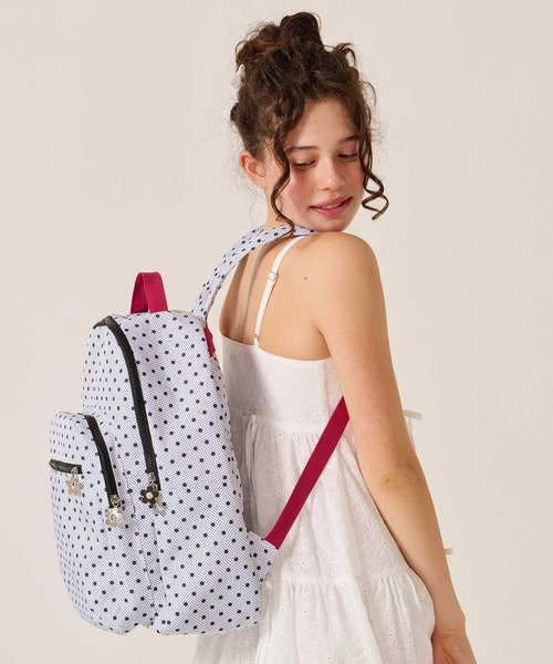 TINA:JOJUN(ティーナジョジュン)の「ミックス ドット プリント リュック TINA:JOJUN(バックパック/リュック・レディース・ホワイト/ブラウン・F)」の4枚目の写真