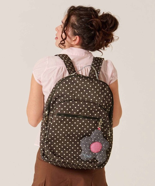 TINA:JOJUN(ティーナジョジュン)の「ミックス ドット プリント リュック TINA:JOJUN(バックパック/リュック・レディース・ホワイト/ブラウン・F)」の12枚目の写真