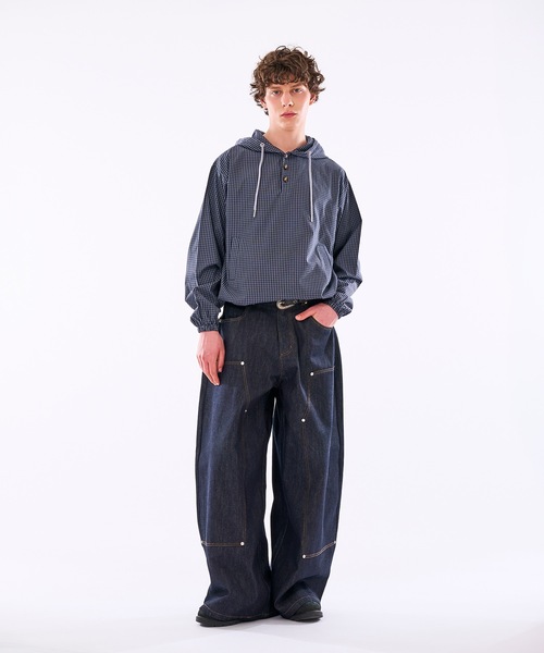 WISH FOR EVER(ウィッシュフォーエバー)の「【 3color / 3size 】DRAW CODE HENRY BUTTON SHIRT HOODIE /ドローコードヘンリーボタンシャツフーディ(シャツ/ブラウス・メンズ・イエロー/ネイビー/ブルー・SMALL/LARGE/MEDIUM)」の13枚目の写真