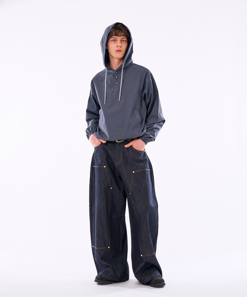 WISH FOR EVER(ウィッシュフォーエバー)の「【 3color / 3size 】DRAW CODE HENRY BUTTON SHIRT HOODIE /ドローコードヘンリーボタンシャツフーディ(シャツ/ブラウス・メンズ・イエロー/ネイビー/ブルー・SMALL/LARGE/MEDIUM)」の8枚目の写真