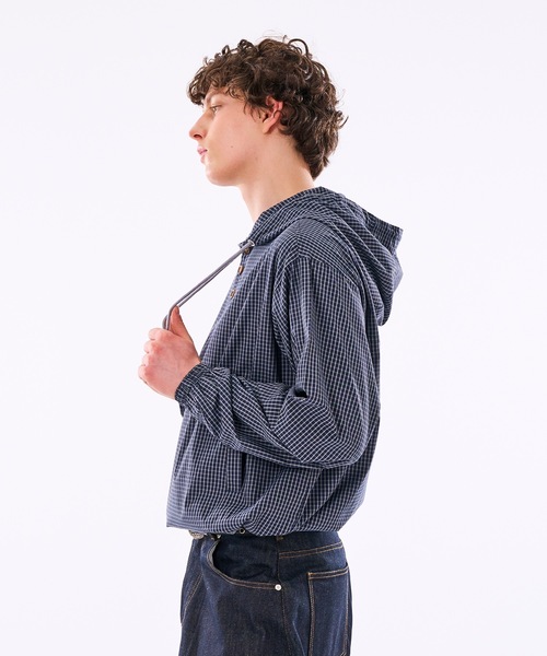 WISH FOR EVER(ウィッシュフォーエバー)の「【 3color / 3size 】DRAW CODE HENRY BUTTON SHIRT HOODIE /ドローコードヘンリーボタンシャツフーディ(シャツ/ブラウス・メンズ・イエロー/ネイビー/ブルー・SMALL/LARGE/MEDIUM)」の22枚目の写真