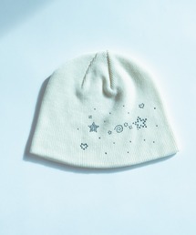 Carmelo（カーメロ）の「Stone Motif Beanie (white/l.gray/black)/ モチーフラインストーンニット帽（ニットキャップ/ビーニー）」