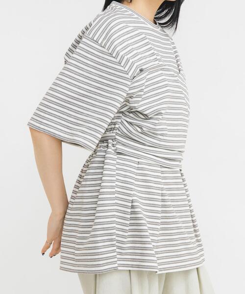 KBF（ケイビーエフ）の「ビスチェデザインBIGボーダーTEE（Tシャツ/カットソー・レディース・ホワイト系その他/ブラウン系その他/グレー系その他・ONE）」の2枚目の写真