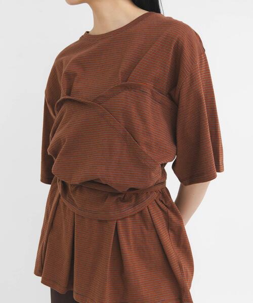 KBF（ケイビーエフ）の「ビスチェデザインBIGボーダーTEE（Tシャツ/カットソー・レディース・ホワイト系その他/ブラウン系その他/グレー系その他・ONE）」の14枚目の写真