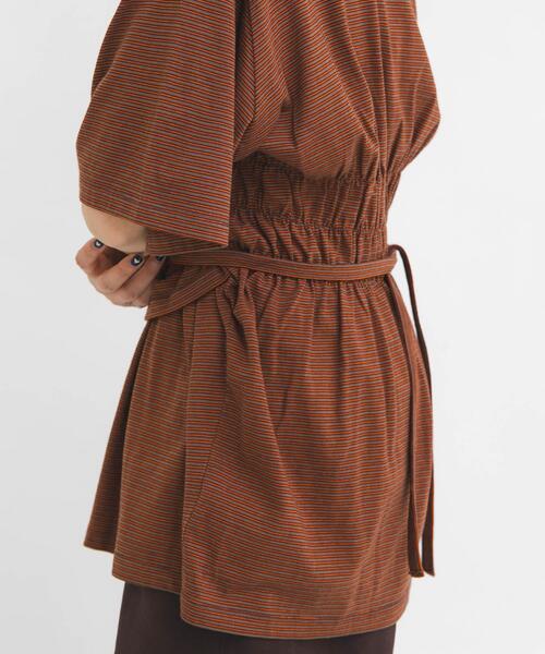 KBF（ケイビーエフ）の「ビスチェデザインBIGボーダーTEE（Tシャツ/カットソー・レディース・ホワイト系その他/ブラウン系その他/グレー系その他・ONE）」の15枚目の写真