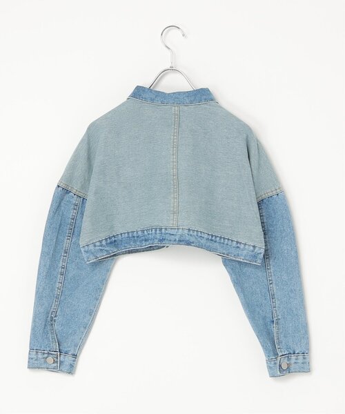 VENCEEXCHANGE（ヴァンスエクスチェンジ）の「クロップド丈Gジャン（デニムジャケット・レディース・ブラック/ネイビー・FREE）」の4枚目の写真