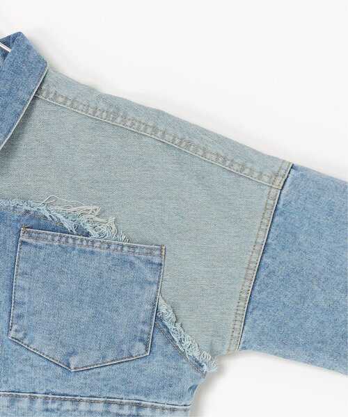 VENCEEXCHANGE（ヴァンスエクスチェンジ）の「クロップド丈Gジャン（デニムジャケット・レディース・ブラック/ネイビー・FREE）」の5枚目の写真