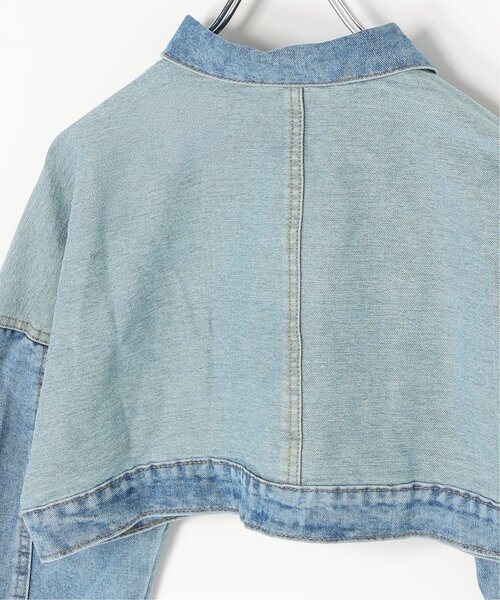 VENCEEXCHANGE（ヴァンスエクスチェンジ）の「クロップド丈Gジャン（デニムジャケット・レディース・ブラック/ネイビー・FREE）」の9枚目の写真