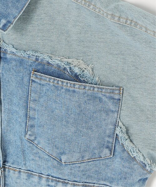 VENCEEXCHANGE（ヴァンスエクスチェンジ）の「クロップド丈Gジャン（デニムジャケット・レディース・ブラック/ネイビー・FREE）」の10枚目の写真