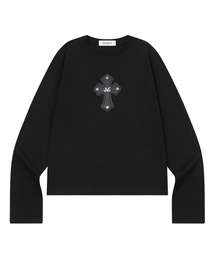 コリークロスレザーパッチロングスリーブTシャツ(2カラー)