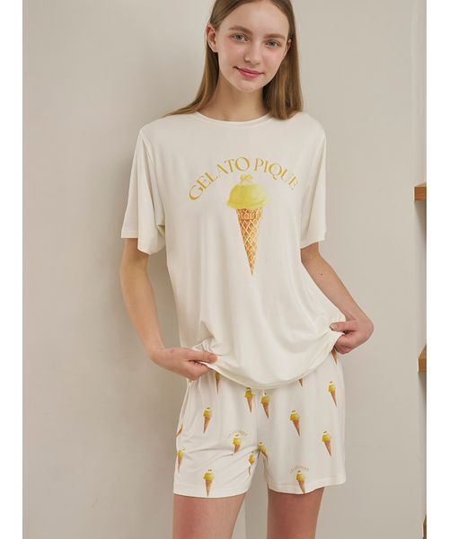 接触冷感】ソルベ柄ショートパンツ（ルームウェア/パジャマ）｜gelato