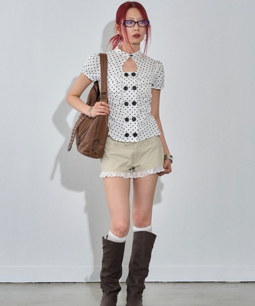 WHO'S WHO gallery(フーズフーギャラリー)の「ツイルレースマイクロショーツ(その他パンツ・レディース・グレー/アイボリー/ブラック/ブラック系その他・FREE)」の10枚目の写真