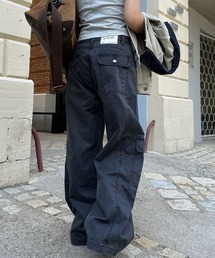 ユニセックス ワイドシルエットルーズカーゴデパンツ Y2kストリート