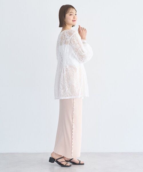 earth music&ecology(アースミュージックアンドエコロジー)の「サイドメローリブニットスカート(スカート・レディース・ライトピンク/杢グレー/ネイビー・FREE)」の8枚目の写真