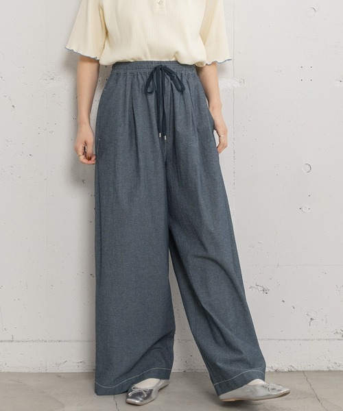 POU DOU DOU（プードゥドゥ）の「ドロストイージーワイドパンツ（その他パンツ・レディース・ラベンダー/ブルー系その他/キナリ・3）」の4枚目の写真