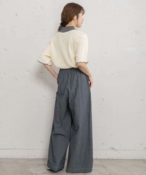 POU DOU DOU（プードゥドゥ）の「ドロストイージーワイドパンツ（その他パンツ・レディース・ラベンダー/ブルー系その他/キナリ・3）」の9枚目の写真