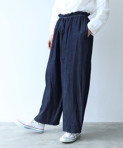 yuni(ユニ )の「R/C soft denim cocoon drawstrings pants(デニムパンツ・レディース・ネイビー・FREE)」の15枚目の写真
