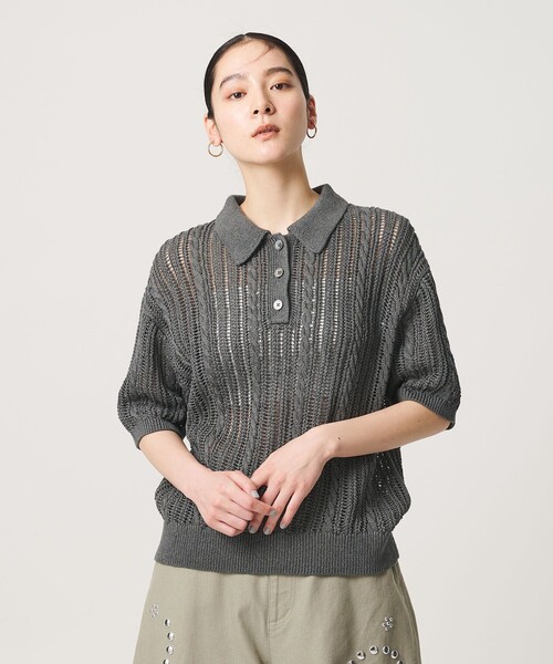 新品　BEAUTY＆YOUTH メッシュポロニット　黒 BEAUTY&YOUTH UNITED ARROWS メッシュ ポロニット プルオーバー