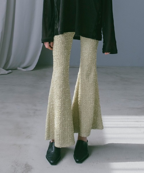 sahara(サハラ)の「Puff Jacquard Stretch Pants(その他パンツ・レディース・ライトグリーン/ブラック・S/M)」の2枚目の写真