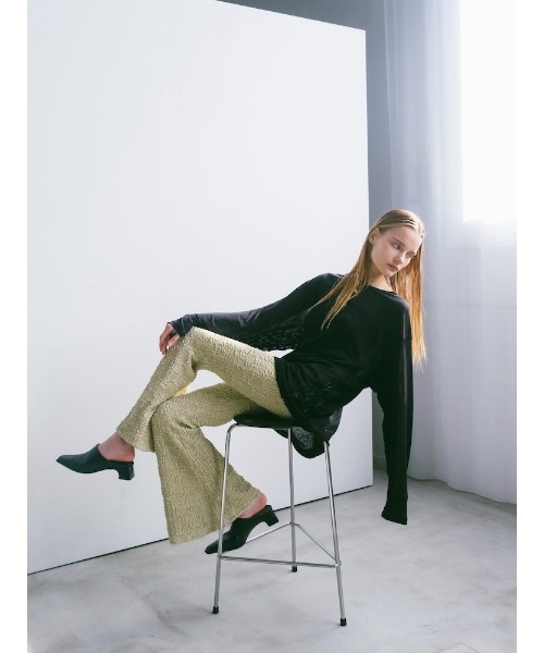 sahara(サハラ)の「Puff Jacquard Stretch Pants(その他パンツ・レディース・ライトグリーン/ブラック・S/M)」の10枚目の写真