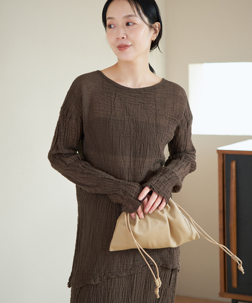 plage(プラージュ)の「LES ATELIERS FRANCAIS DE CONFECTION 別注 SLIT ブラウス(シャツ/ブラウス・レディース・ベージュ/ブラウン・FREE)」の9枚目の写真