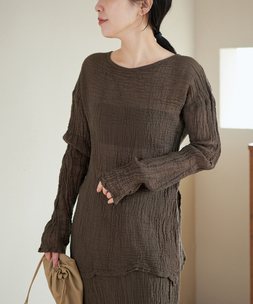 plage(プラージュ)の「LES ATELIERS FRANCAIS DE CONFECTION 別注 SLIT ブラウス(シャツ/ブラウス・レディース・ベージュ/ブラウン・FREE)」の13枚目の写真
