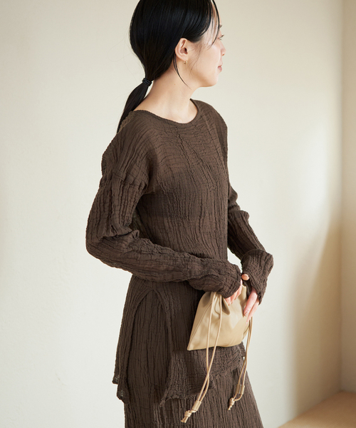 plage(プラージュ)の「LES ATELIERS FRANCAIS DE CONFECTION 別注 SLIT ブラウス(シャツ/ブラウス・レディース・ベージュ/ブラウン・FREE)」の14枚目の写真