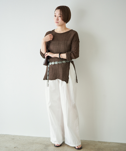 plage(プラージュ)の「LES ATELIERS FRANCAIS DE CONFECTION 別注 SLIT ブラウス(シャツ/ブラウス・レディース・ベージュ/ブラウン・FREE)」の16枚目の写真