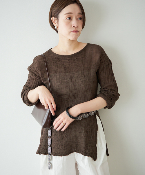 plage(プラージュ)の「LES ATELIERS FRANCAIS DE CONFECTION 別注 SLIT ブラウス(シャツ/ブラウス・レディース・ベージュ/ブラウン・FREE)」の19枚目の写真