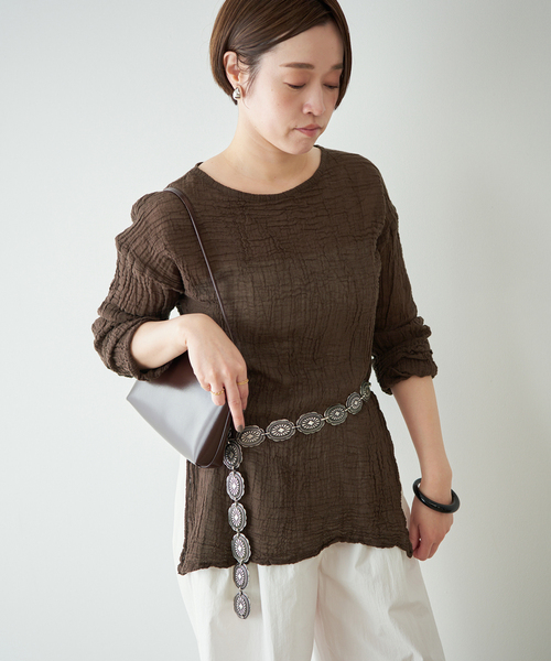 plage(プラージュ)の「LES ATELIERS FRANCAIS DE CONFECTION 別注 SLIT ブラウス(シャツ/ブラウス・レディース・ベージュ/ブラウン・FREE)」の20枚目の写真