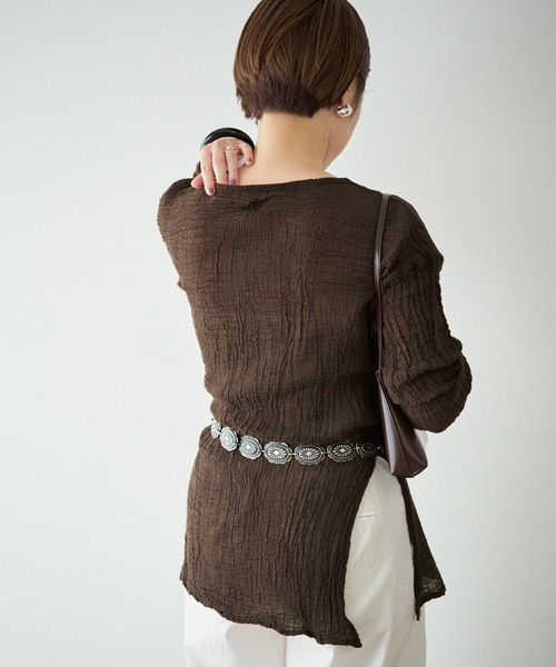 plage(プラージュ)の「LES ATELIERS FRANCAIS DE CONFECTION 別注 SLIT ブラウス(シャツ/ブラウス・レディース・ベージュ/ブラウン・FREE)」の22枚目の写真