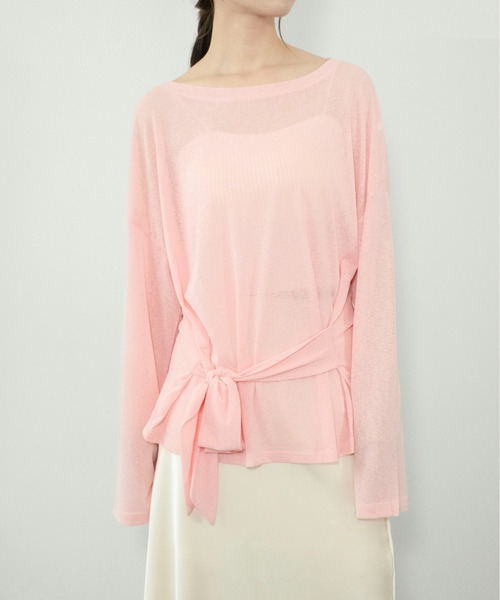 on:nue（オンニュ）の「【on:nue】[着用動画あり！] ウエストリボンシアートップス（Tシャツ/カットソー・レディース・ホワイト/イエロー系その他/ブラック/ピンク/グリーン・FREE）」の19枚目の写真