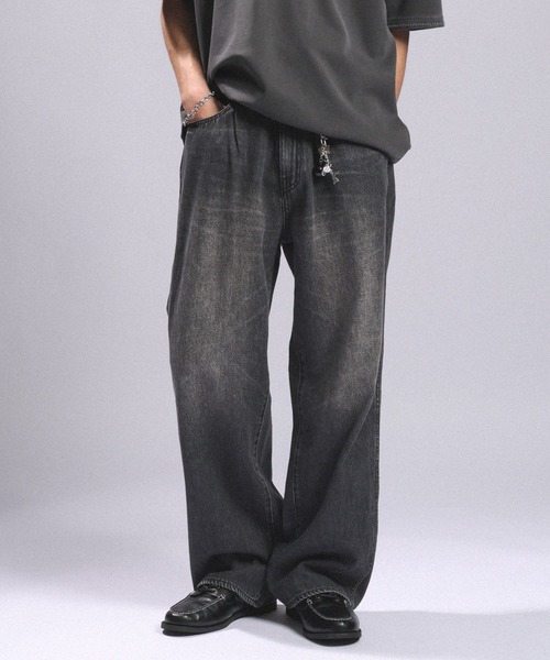 RAGEBLUE(レイジブルー)の「Vintage Denim Buggy Straight Pants / ヴィンテージライク/デニムバギーパンツ(デニムパンツ・メンズ・ブラウン/オフホワイト/ブルー/ダークグレー・LARGE/SMALL/MEDIUM)」の16枚目の写真