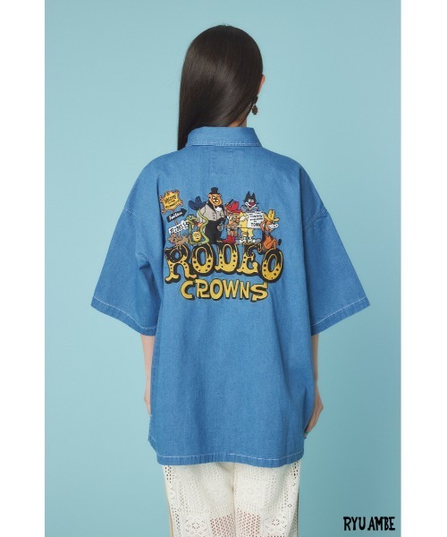 RODEO CROWNS WIDE BOWL(ロデオクラウンズワイドボウル)の「(ryu ambe)Yee Haw シャツ(シャツ/ブラウス・レディース・ブルー/アイボリー・FREE)」の18枚目の写真
