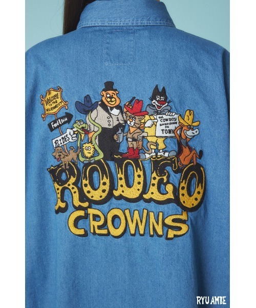 RODEO CROWNS WIDE BOWL(ロデオクラウンズワイドボウル)の「(ryu ambe)Yee Haw シャツ(シャツ/ブラウス・レディース・ブルー/アイボリー・FREE)」の16枚目の写真