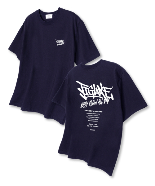 TI.GLAKE(ティーグレイク)の「オールデイリーフ オーバーサイズ 半袖Tシャツ ネイビー(Tシャツ/カットソー・メンズ・その他・LARGE/X-LARGE/XX-LARGE)」の1枚目の写真