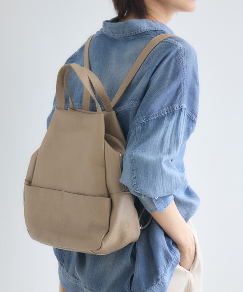 KATHARINE ROSS（キャサリンロス）の「【KATHARINE ROSS】【MILLELA FIRENZE】レザーリュック（バックパック/リュック・レディース・ブラック/ベージュ・MEDIUM）」の14枚目の写真
