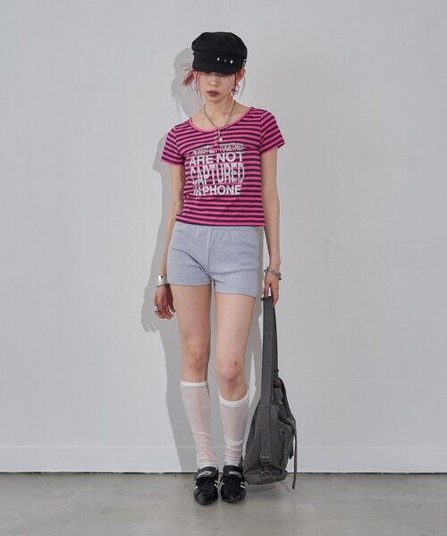 WHO'S WHO gallery(フーズフーギャラリー)の「リングドットヘンリーネックメッセージ TEE(Tシャツ/カットソー・レディース・チャコールグレー/オフホワイト/ピンク/イエロー/ミント/サックスブルー/ライム・FREE)」の16枚目の写真