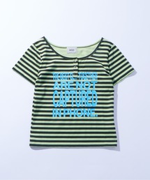 リングドットヘンリーネックメッセージ TEE