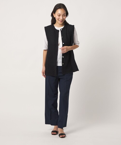 A DAY IN THE LIFE UNITED ARROWS(アデイインザライフユナイテッドアローズ)の「エンブロイダリー ノースリーブブラウス<A DAY IN THE LIFE>(シャツ/ブラウス・レディース・ネイビー/オフホワイト/ブラック・FREE)」の6枚目の写真