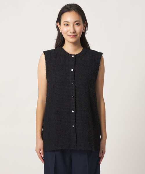 A DAY IN THE LIFE UNITED ARROWS(アデイインザライフユナイテッドアローズ)の「エンブロイダリー ノースリーブブラウス<A DAY IN THE LIFE>(シャツ/ブラウス・レディース・ネイビー/オフホワイト/ブラック・FREE)」の7枚目の写真