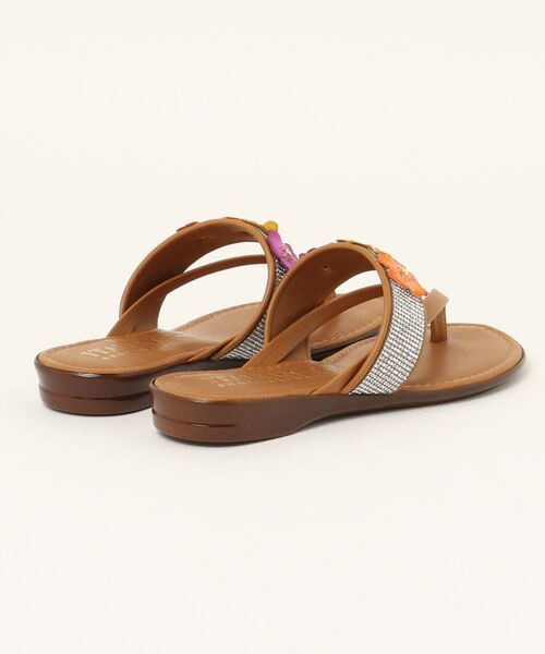 inter-chaussures(インターショシュール)の「【ITALIAN SHOEMAKERS】ビジューベルトフラワートングサンダル (92356T)(サンダル・レディース・ブラウン/ネイビー・35/36/37/38/39)」の3枚目の写真