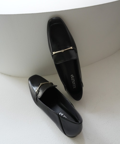 et.UNiVER(エトユニベール)の「Square Loafers(ローファー・レディース・ブラック・M/S/L)」の2枚目の写真