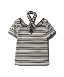 UNUS / Cross Halter Border Top