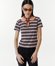 UNUS / Cross Halter Border Top