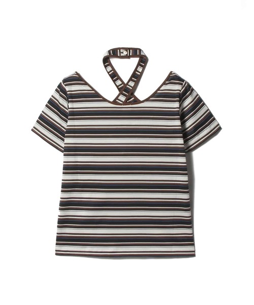 UNUS(ユナス)の「UNUS / Cross Halter Border Top(Tシャツ/カットソー・レディース・グレー系その他/ダークネイビー・FREE)」の5枚目の写真