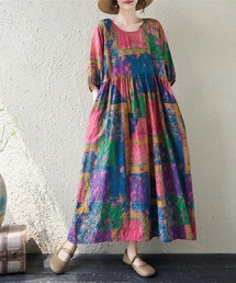 多色展開×ギャザーウエストワンピース