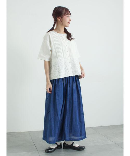 TSUHARU by Samansa Mos2(ツハルバイサマンサモスモス)の「【tukuroi】コットンガーゼデニムガウチョパンツ(その他パンツ・レディース・ブルー/ネイビー・F)」の14枚目の写真