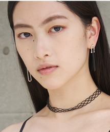 Combination chain pierced earrings／マットチェーンピアス